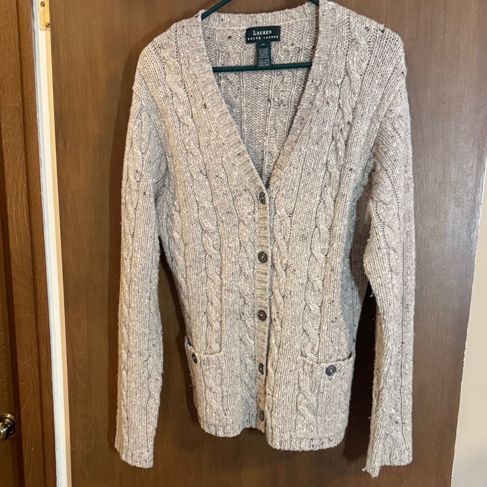 Women’s Tan Wool Cardigan Size Medium